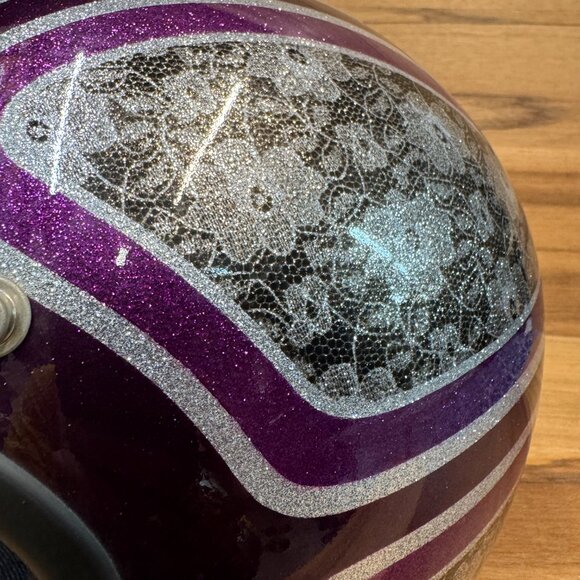 Custom paint open face metal flake helmet size L - Picture 8 of 8